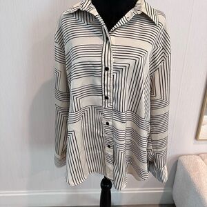 Long sleeve Striped Button-Up Shirt
